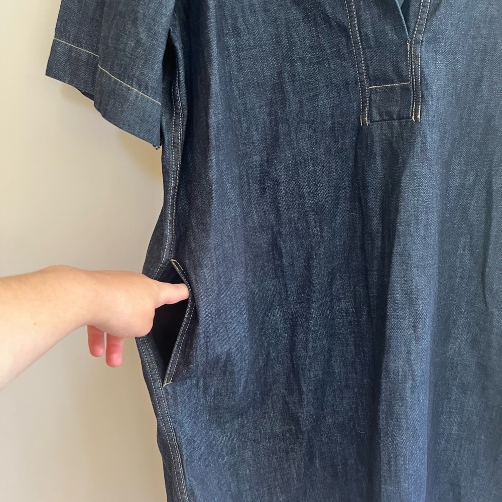 NWT Lauren Ralph Lauren Black Label Denim Shift Shirt Dress in Indigo Blue, XXL - Picture 8 of 12